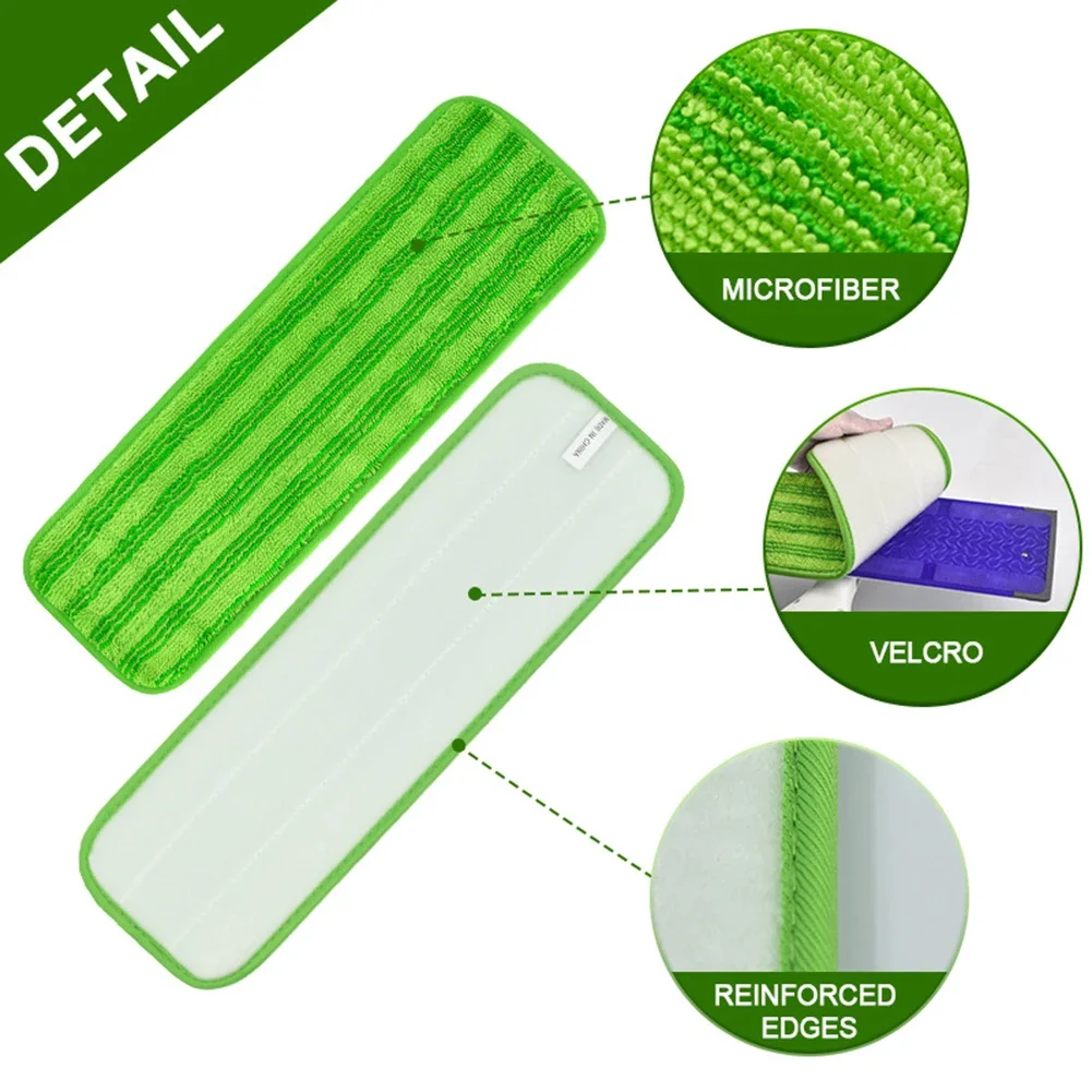 Almofadas de esfregão de microfibra reutilizáveis com apoio, esfregões, PowerMop, 13 pol, 14 pol, 15 pol, 3PCs