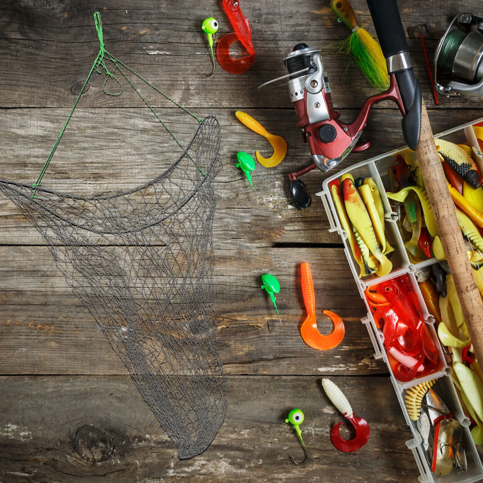 

1 Set Folding Bait Shrimp Crab Lobster Durable Outdoor Multifunctional High Strength Mesh Lightweight Portable Saltwater Net For