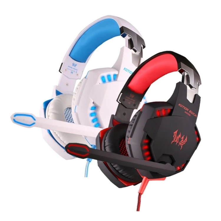 OEM Factory direct KOTION EACH G2100 Wired Computer Gaming Headset with Mic Stereo Bass Earphone LED Light for PC Laptop