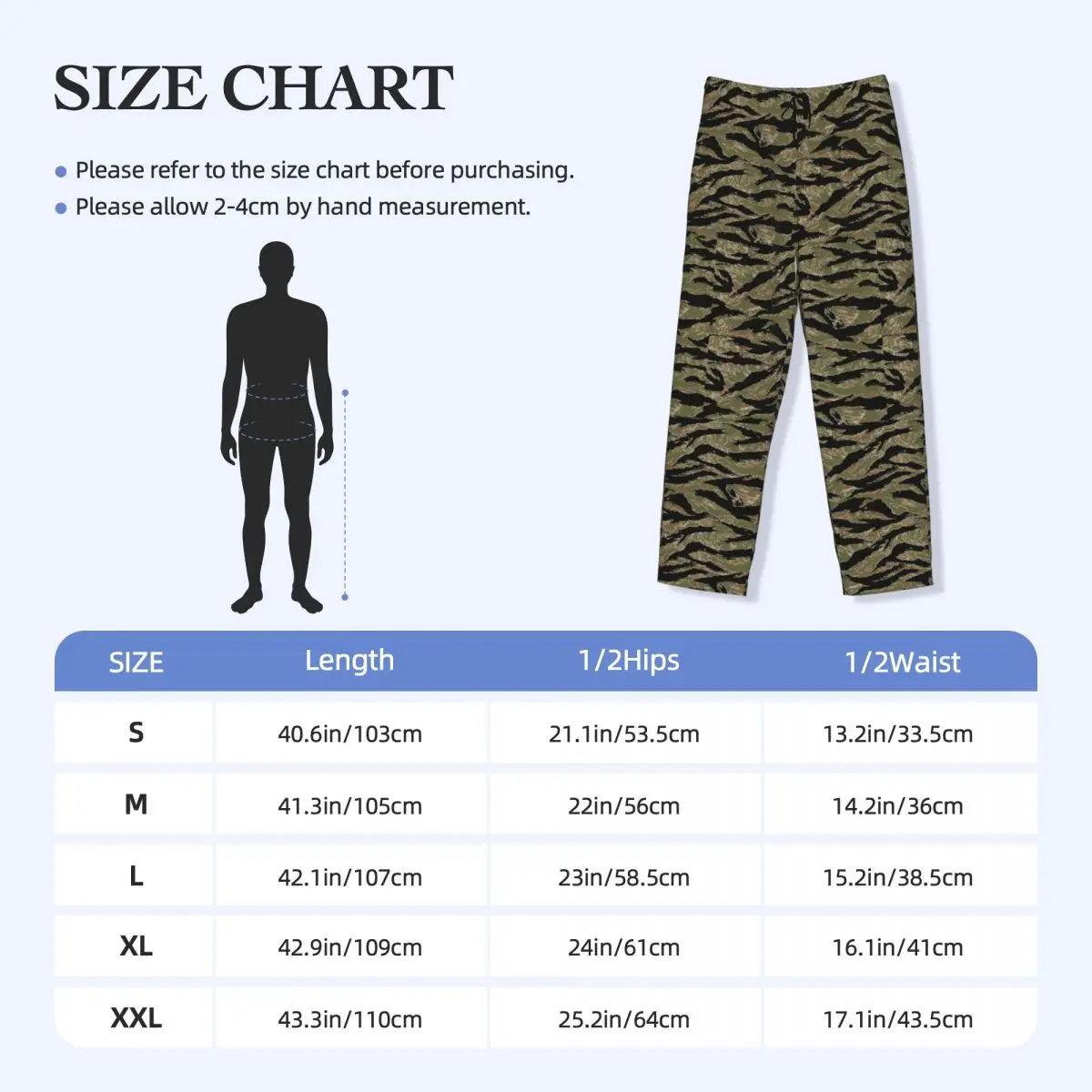 Custom Tiger Stripe Camo Pajama Pants Sleepwear Men Elastic Waistband Tactical Camouflage Sleep Lounge Bottoms with Pockets