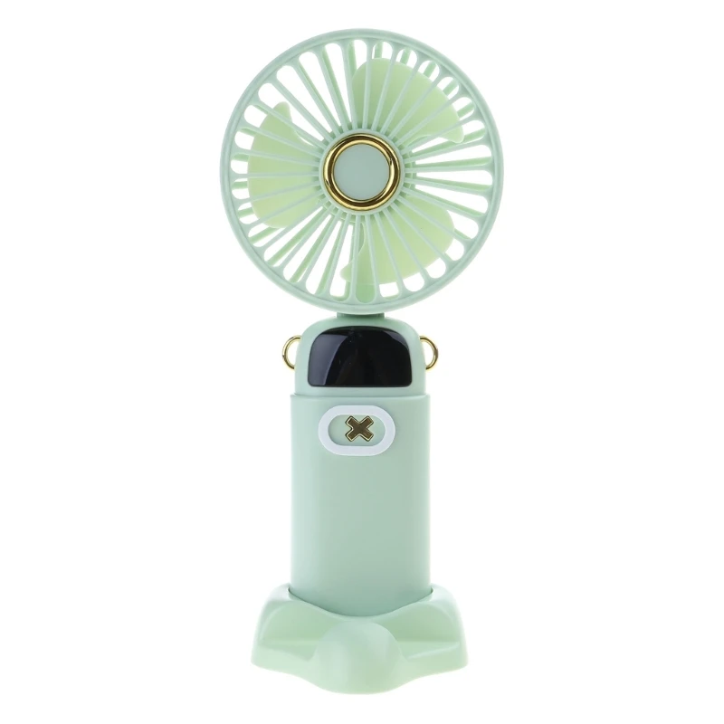 Handheld Fan Digital Display Quiet Fan Rechargeable Pocket Fan 5 Speed Fan