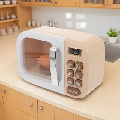 1pc Microwave Oven Mini Simulated Furniture For Kids Play House Supply Lightweight Educational Desktop Decoration Sound