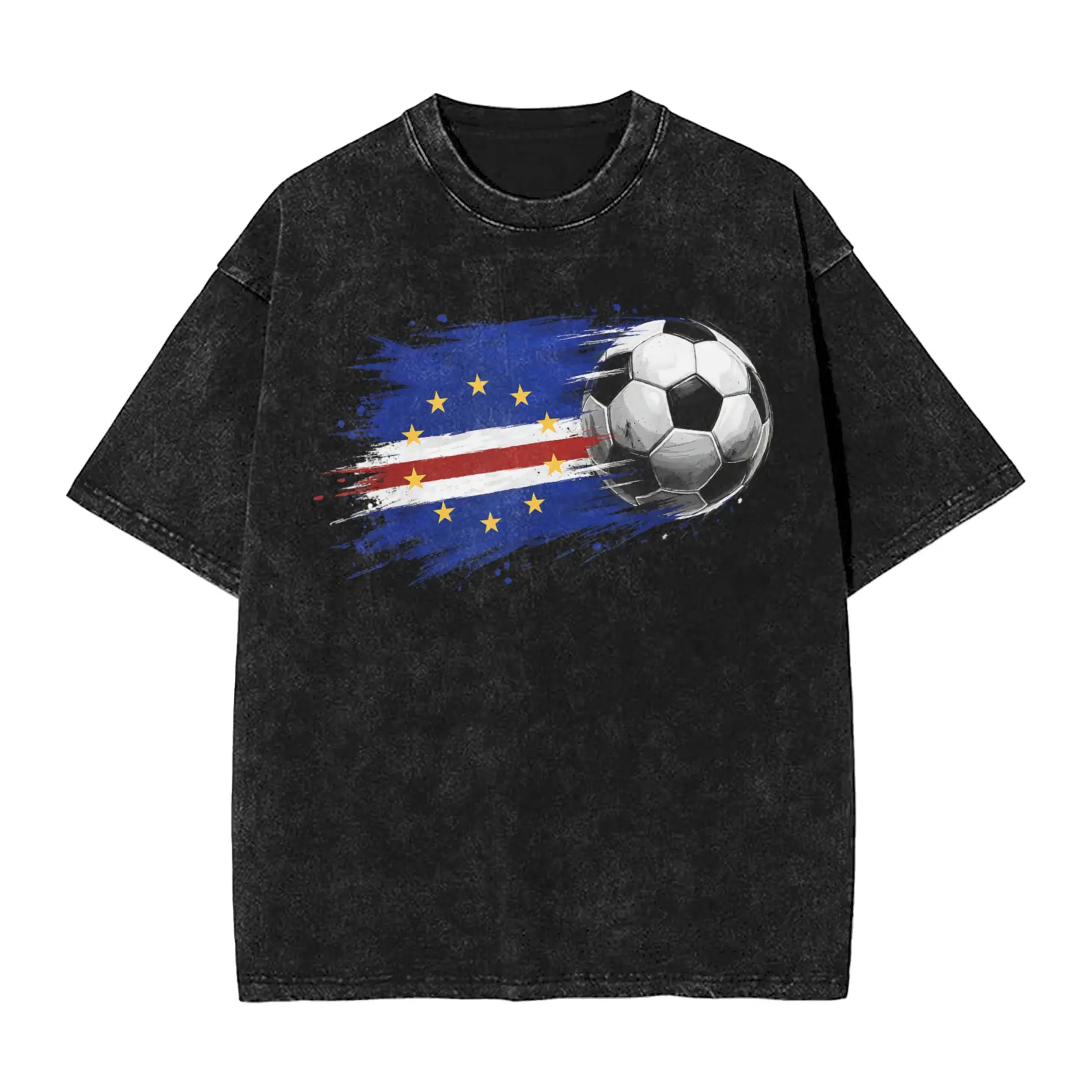 Cape Verde Flag Cabo Verde Country T Shirt Men's  100% Cotton Funny T-Shirts Round Collar  Tee Shirt Short Sleeve Tops Gift Idea