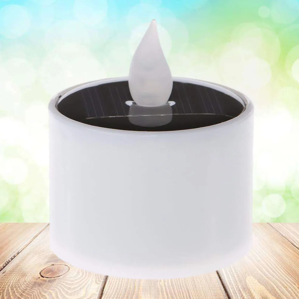 

3 Pcs LED Solar Light Waterproof Flickering Yellow Flameless Decorative Home Garden Wedding Party Tealight