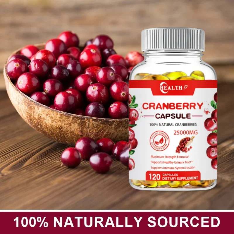 Gesundheit Bio Cranberry-Extrakt 25000mg Weich kapseln reich an Vitamin C Ergänzung gluten frei für Erwachsene leicht zu schlucken 60 Kappe