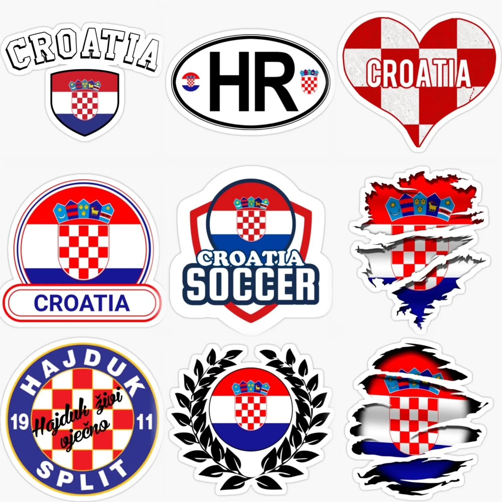 Croatia HR Flag Emblem Creative Sticker for Decorate Car Motorcycle Bicycle Helmet Window Table Fridge Decal Accessories