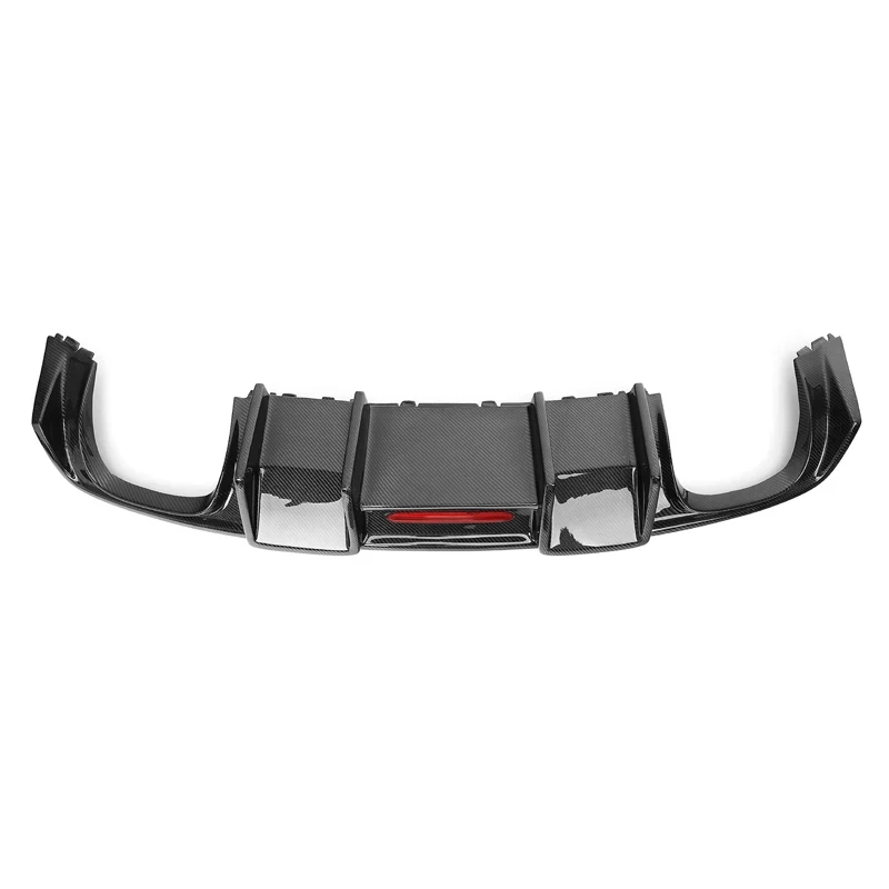 

New A3 Sline S3 Rear Bumper Diffuser LED Light KB Style Carbon Fiber Rear Lip Diffuser Screw-On Lightweight for Audi 2014-2016
