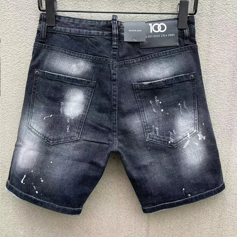 chareiharper dsq D310 New SpringSummer Ripped Small Feet Slim Fit Men's Hipster Harbor style Beggar quality denim shorts