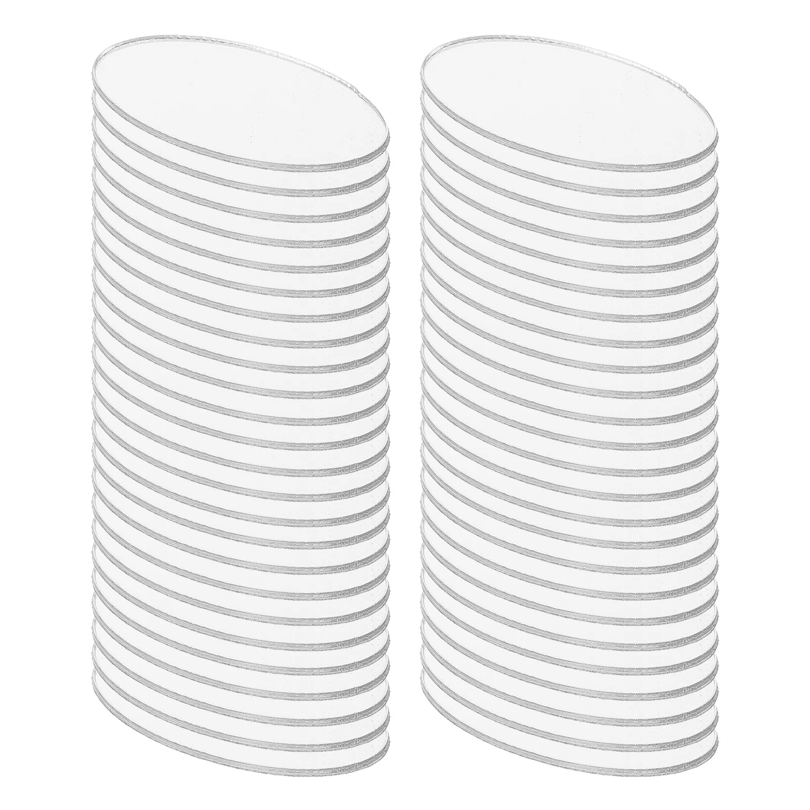 

100Pcs Oval Frameless Mini Mirror Wall Stickers Self Adhesive for Home Decor DIY Craft Projects Bathroom Bedroom Living Room