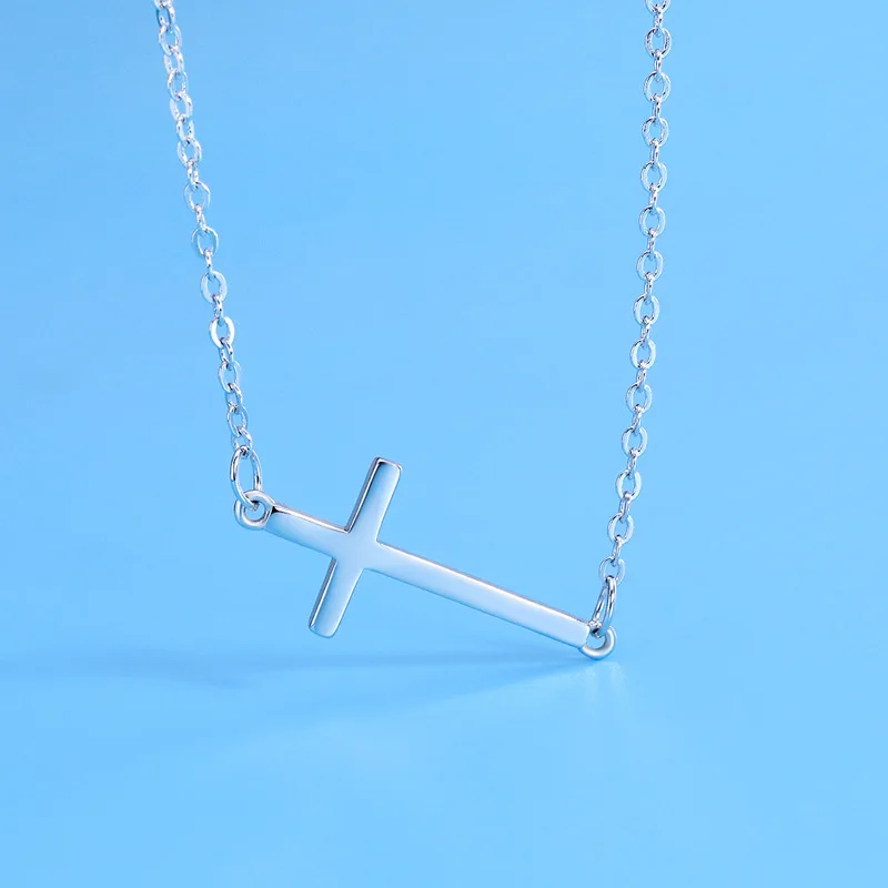 925 silver necklace, ideal for festive parties, featuring a cross pendant design, making it a perfect jewelry gift