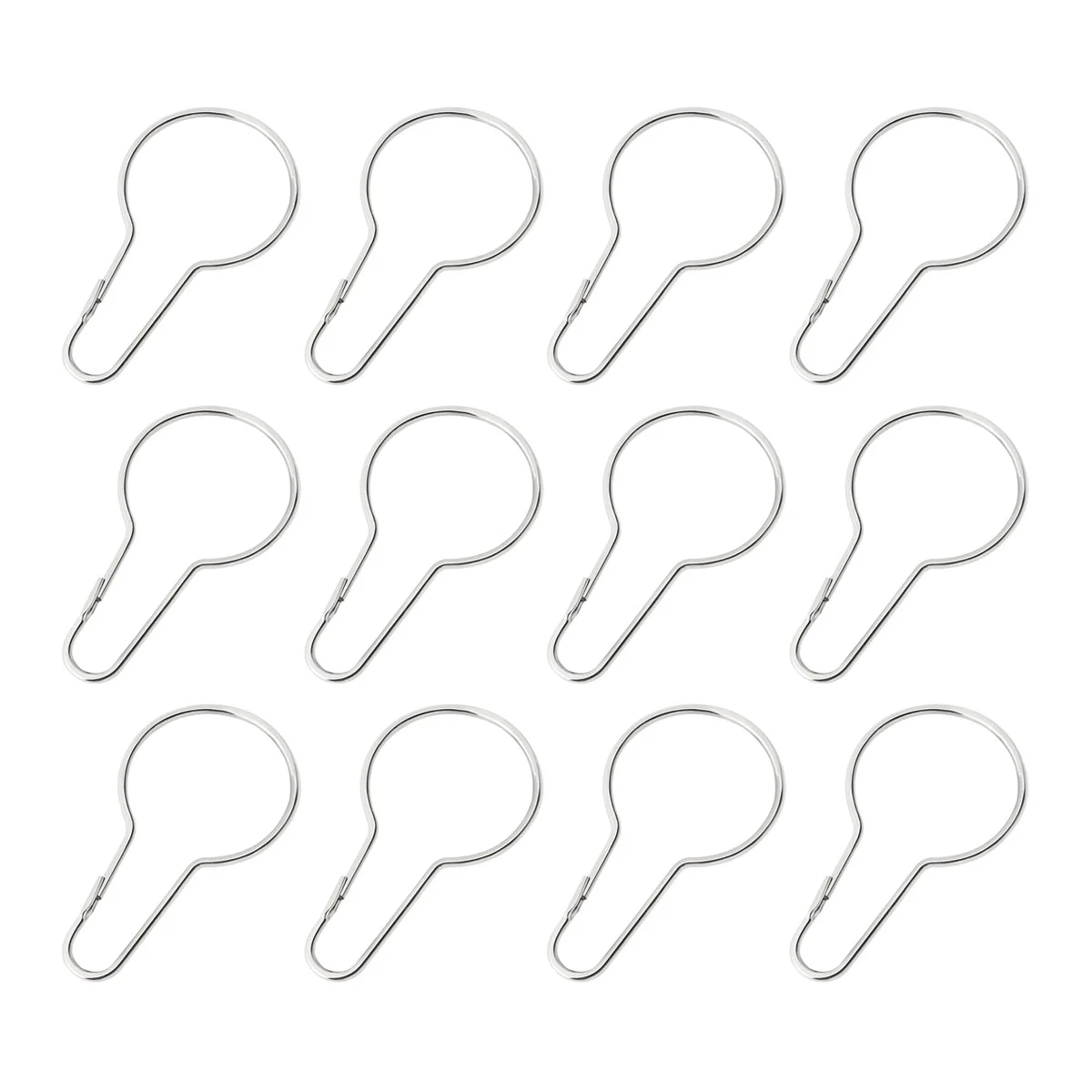 OUNONA 12 Pcs Shower Curtain Hooks Glide Roller Rustproof Stainless Steel Rings With Clips Polished for Bathroom Rods Curtains