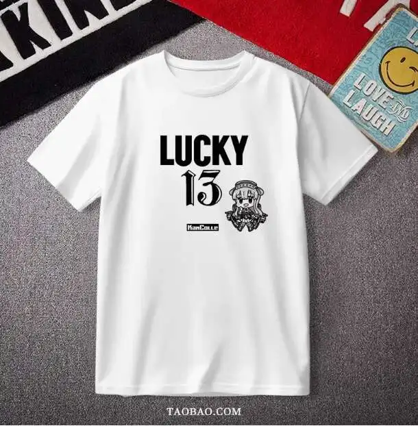 

Anime Kancolle Fletcher Short Sleeve T-Shirt Summer Cosplay Costume Casual Student Loose Tops anime