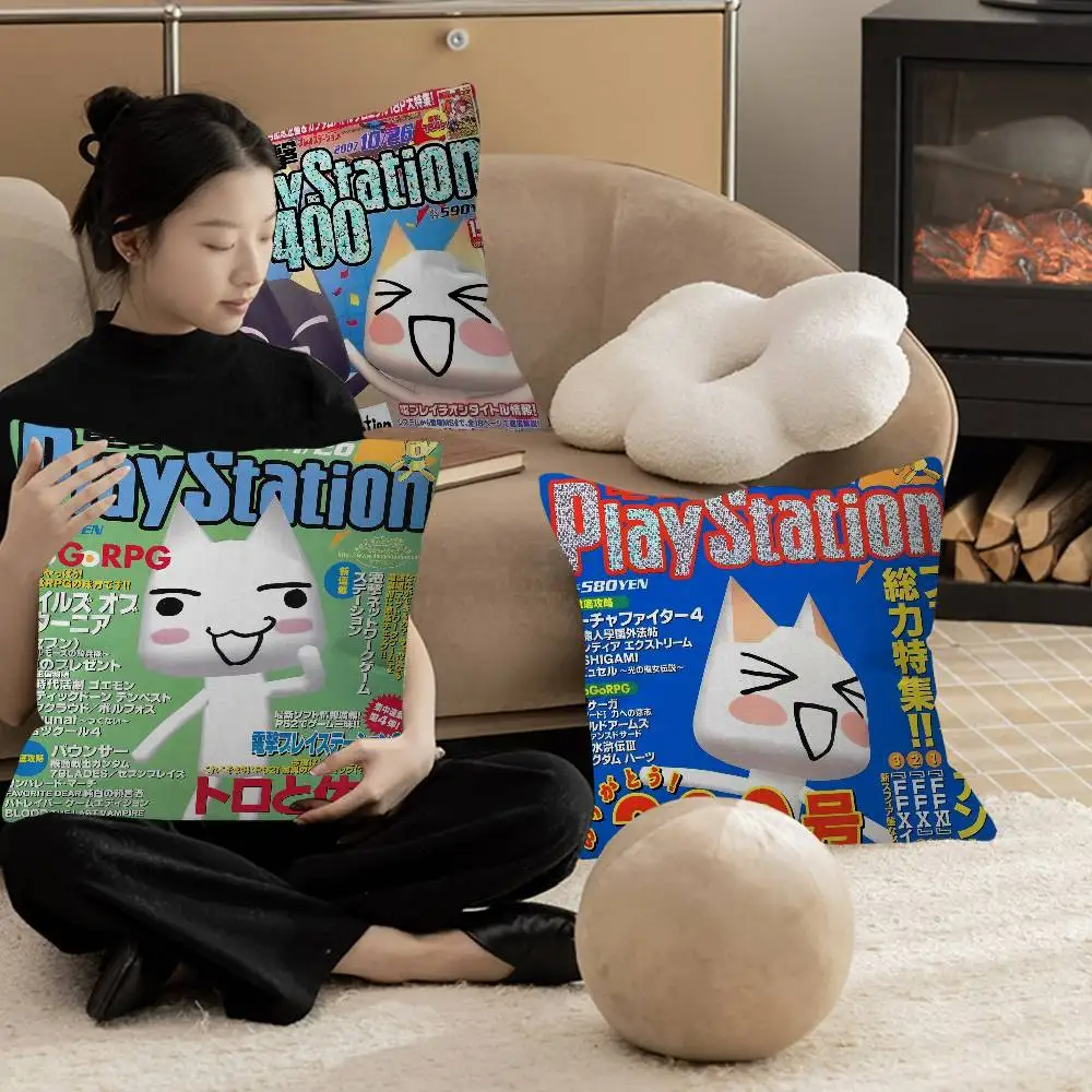 Inoue Toro Cute Cat Maple Design Cushion Cover Happy Autumn Harvest decor Holiday Decorati Pillow Cover