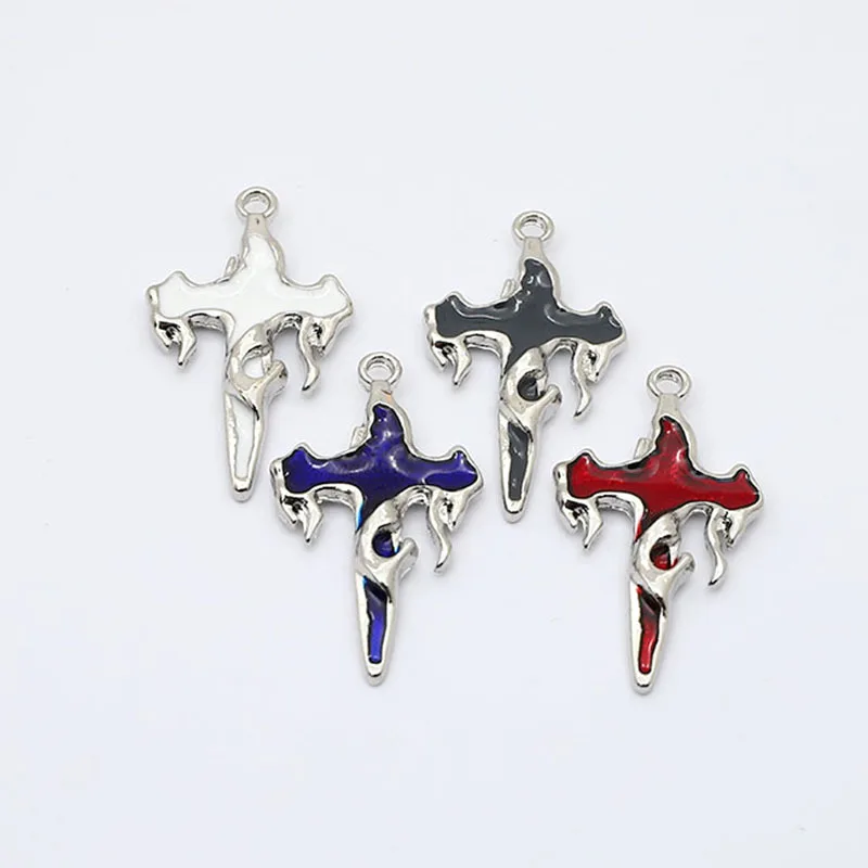 10Pcs Punk Cross Charms Alloy Pendant Wholesale For Phone Keychain Earring Necklace Bracelet DIY Crafts Jewelry Make