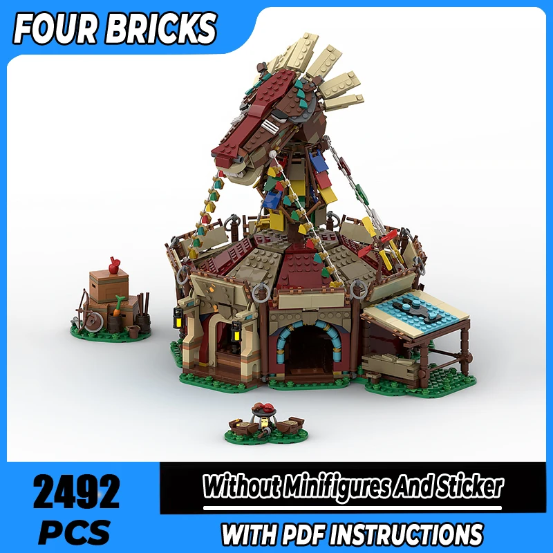 

НОВЫЙ замок Moc Building Blocks ZBOTW - The Horse Stable Technology Модульные кирпичи Модель Подарки Рождественские игрушки Наборы для самостоятельной сборки!