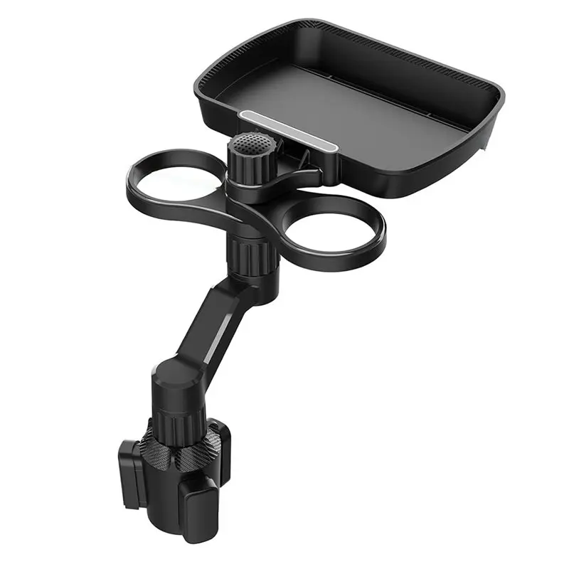 

Multi-Cup Holders Table With Food Tray& Phone Mount For 2.6"- 3.94" Car Cup Holders Expander 4-In-1 Tray