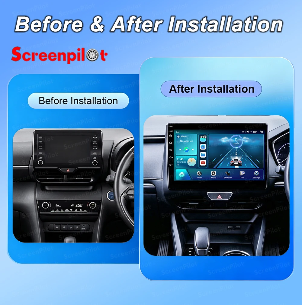 Android 16 For Toyota Yaris Vios 2019-2023 Car Radio Stereo Head Unit  Multimedia Video Player GPS Navigation 2K QLED 9 Inch RDS