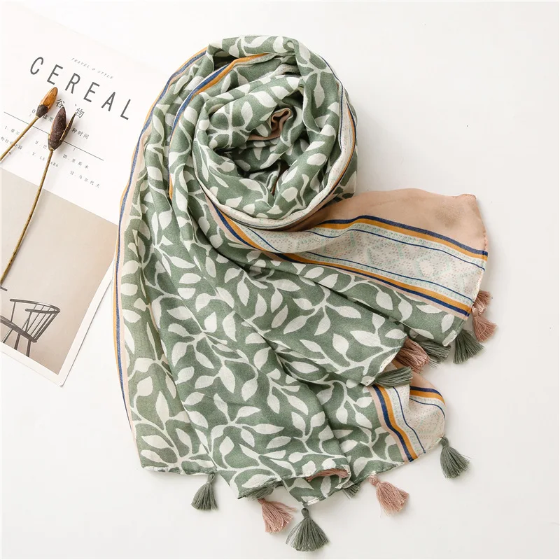 

Summer Ventilate 85*180cm Luxury Ladies Soft Women Viscose Scarf Female Cotton Linen Feeling Shawl Tassel Muslim Hijab