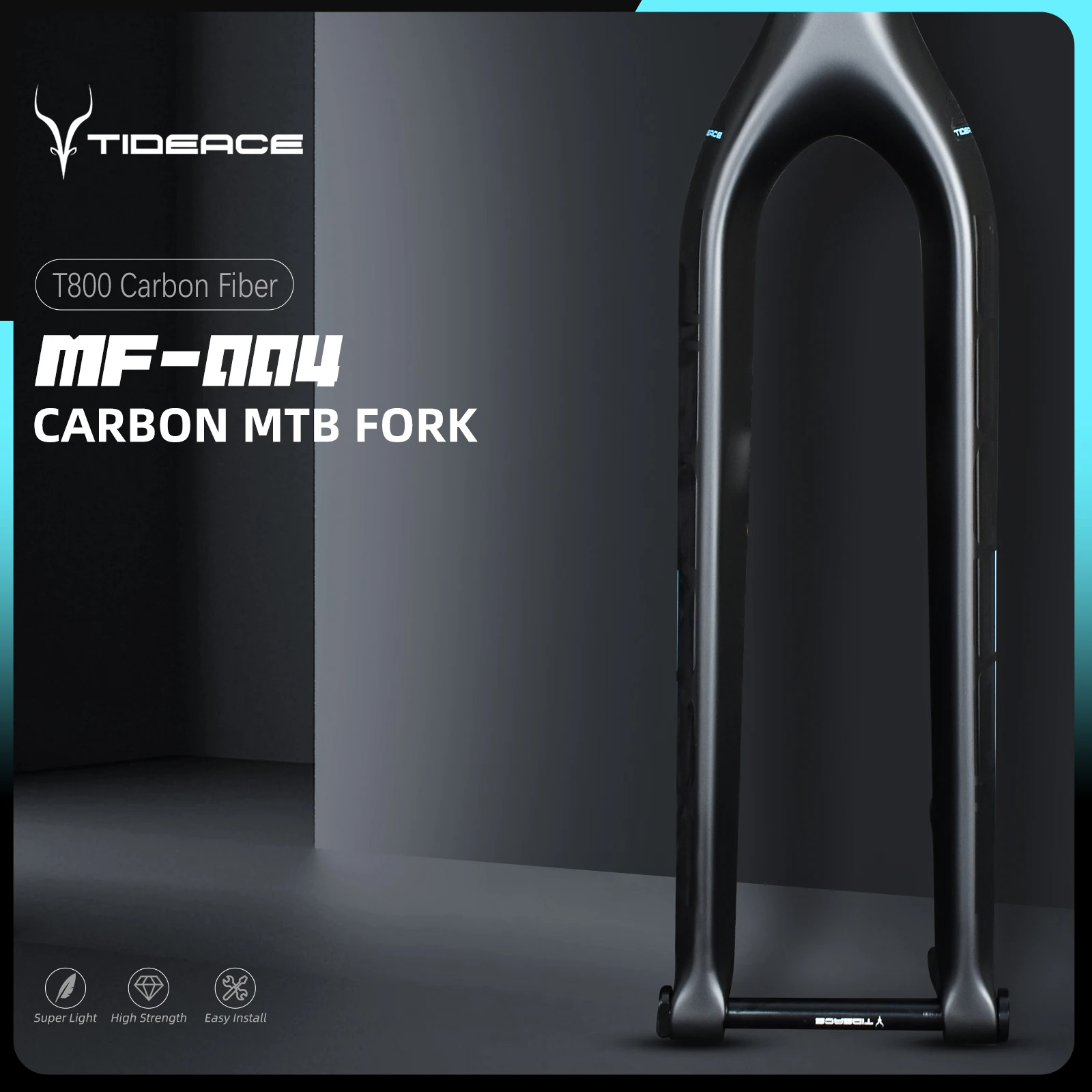 29er Rigid 100x15mm Full Carbon MTB Fork UD 29er for Mountain Bicycle Hard Fork Tapered Thru Axle 15mm