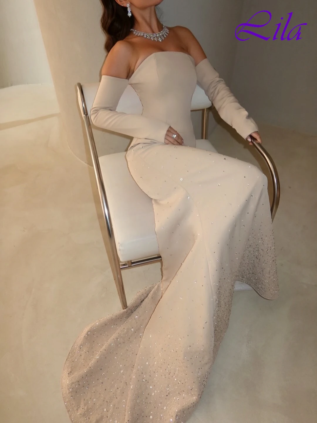 맞춤형 머메이드 보트넥 캡 슬리브 우아한 정장 이브닝 드레스 섬세한 맞춤형 행사 드레스 고품질 프롬 드레스