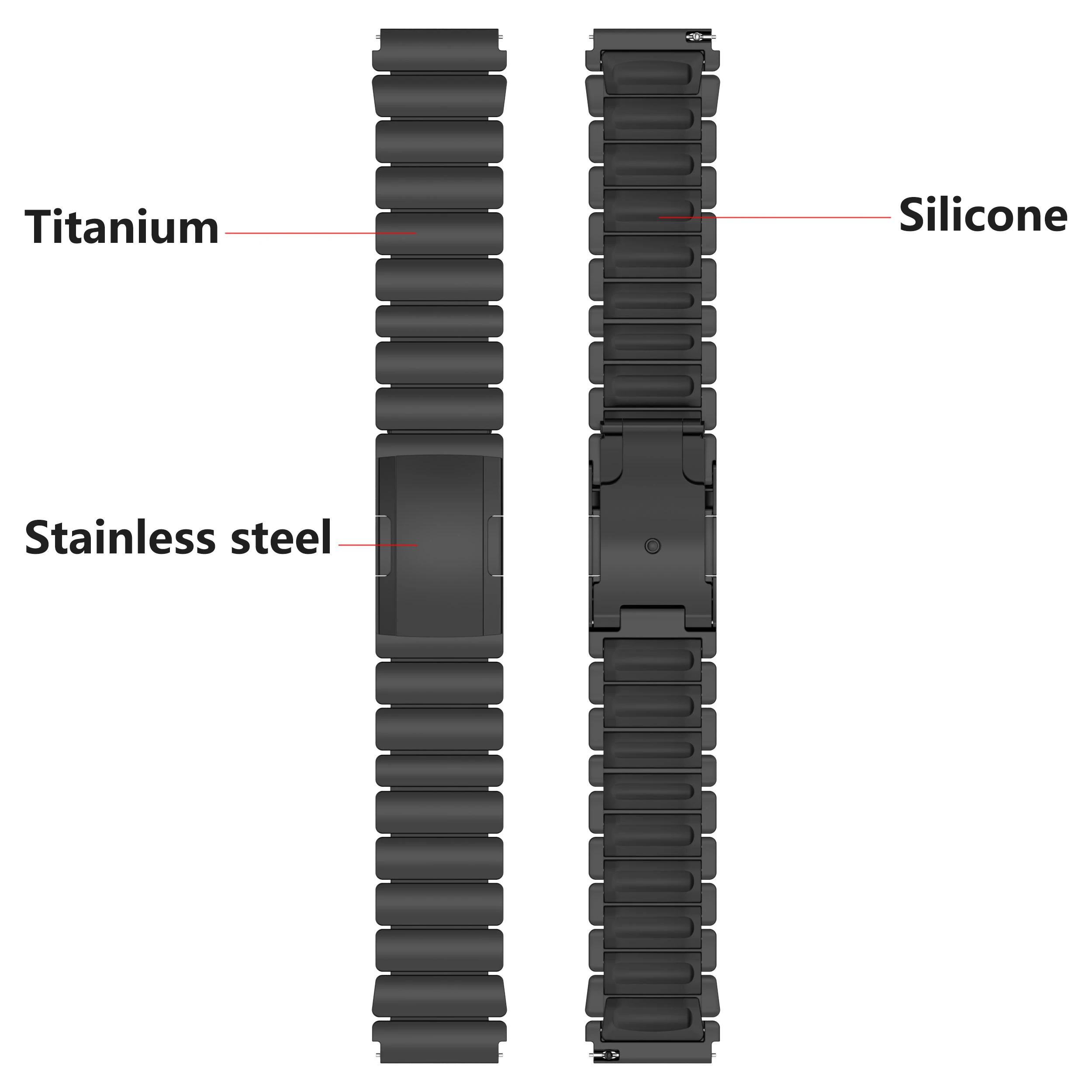22mm Titanium + Silicone Strap For Huawei Watch GT 6 Pro 46mm GT6 GT5 Band Wristband For Huawei Watch 5 4 3/Ultimate 2 Bracelet
