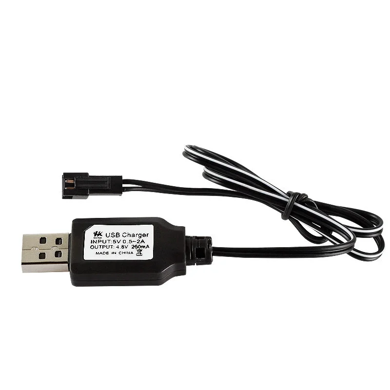 Charging Cable USB Battery Charger Ni-Cd Ni-MH Batteries Pack SM-2P Plug Adapter 4.8V 200mA Output Toys Car