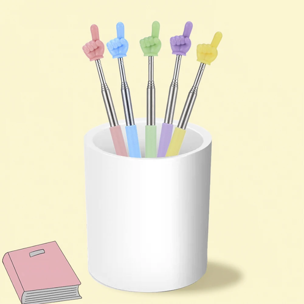 عصا مؤشر تعليمية قابلة للتمديد من الفولاذ المقاوم للصدأ قضيب تليسكوبي عصا بلاستيكية مدببة للإصبع 21 سم - 70 سم أزرق وردي أخضر أصفر #4