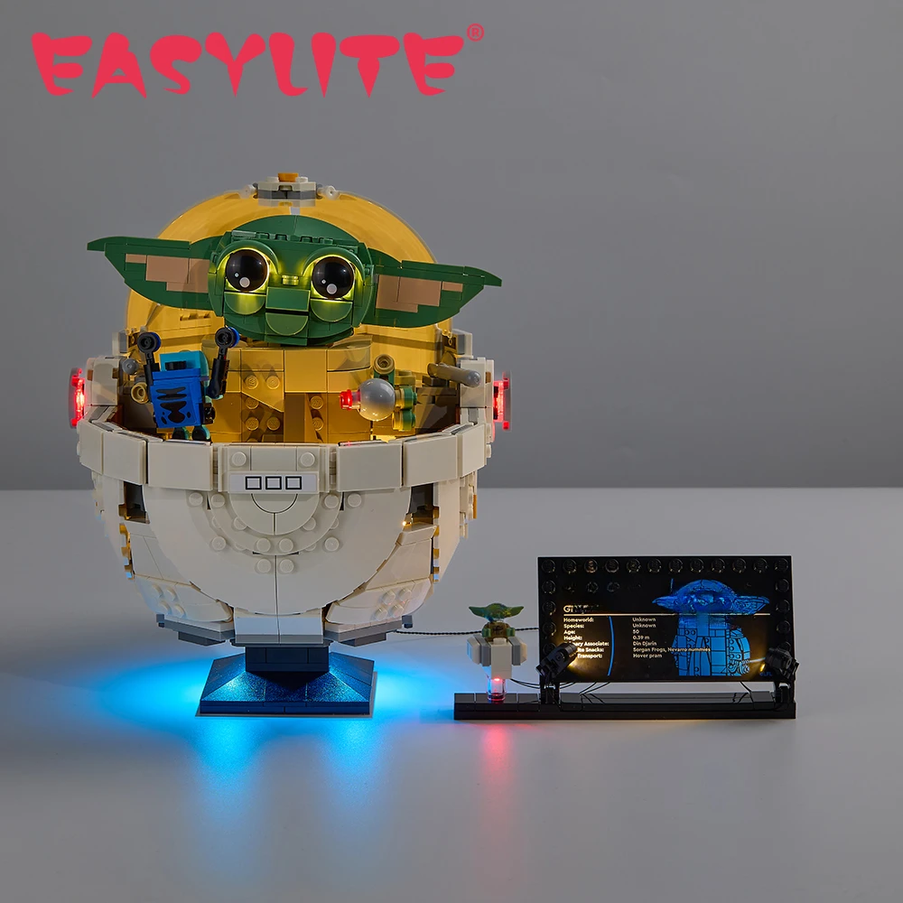 EASYLITE LED Light Kit for Grogu with Hover Pram 75403 Building Blocks Toys Lamp Set (Not Included The Model)