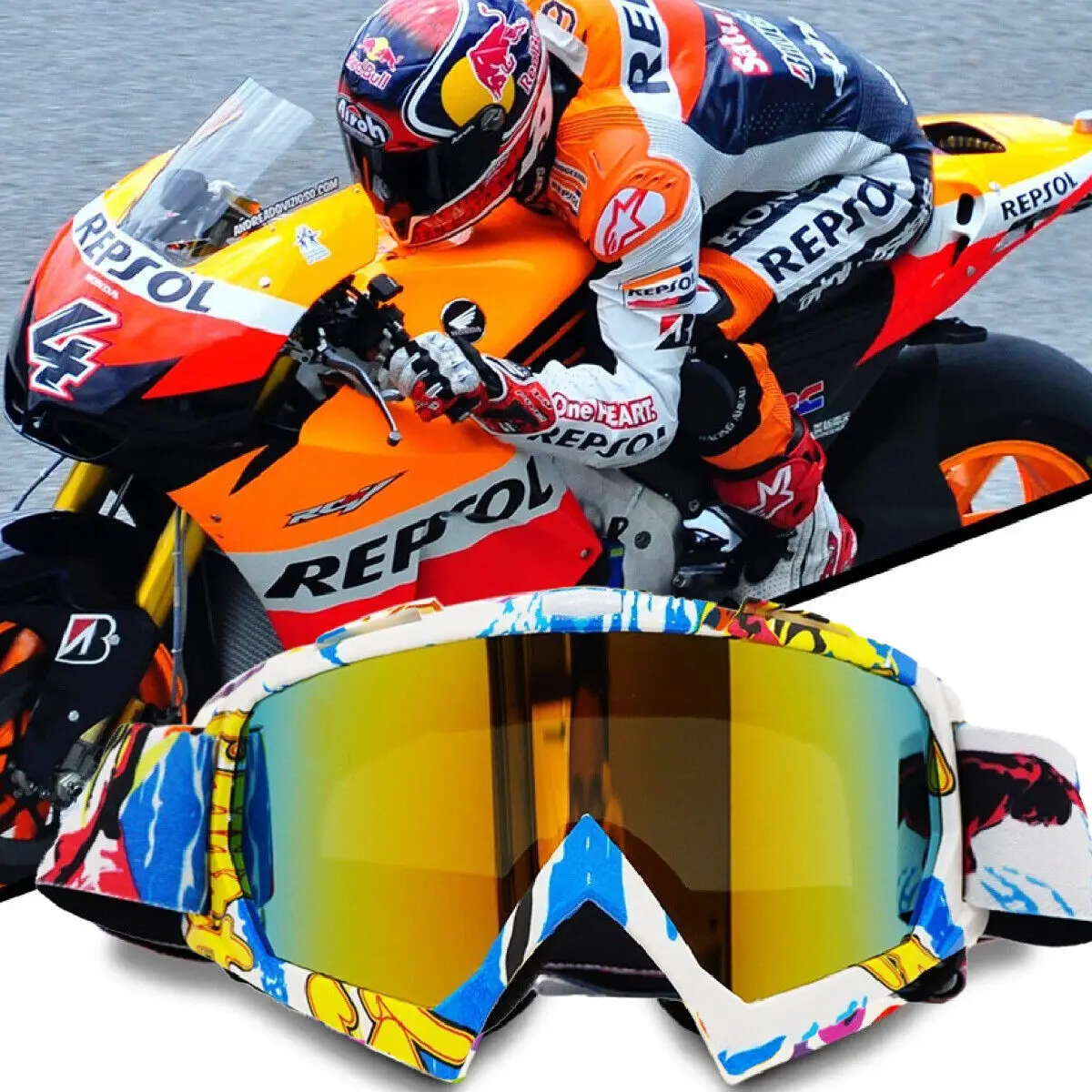 Motorcycle Racing Goggles Motocross Dirt Bike Off-Road Eyewear MX ATV MTB UTV