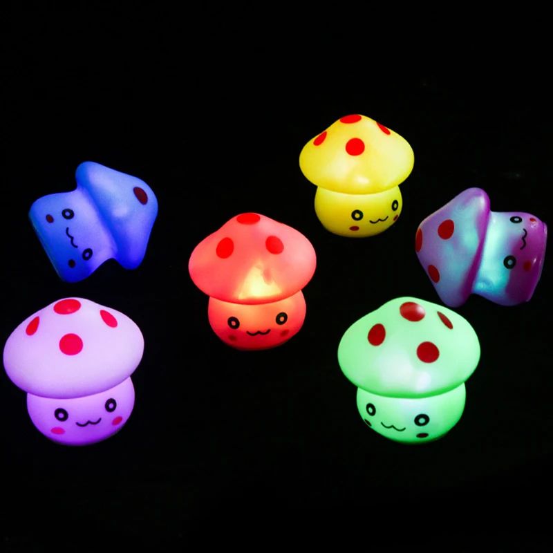 Mini LED Cogumelo Night Light, Colorido, 7 Cores, Bebê, Quarto das Crianças, Mesa, Cabeceira Decoração Lâmpada, Verde, Azul, Vermelho