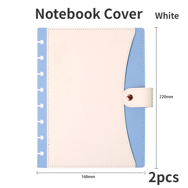 PU Cover Mushroom Hole Loose Leaf Notebook Shell Disc Notebook PU Cover Accessories Leather Notebook Case Planner Inserts A5