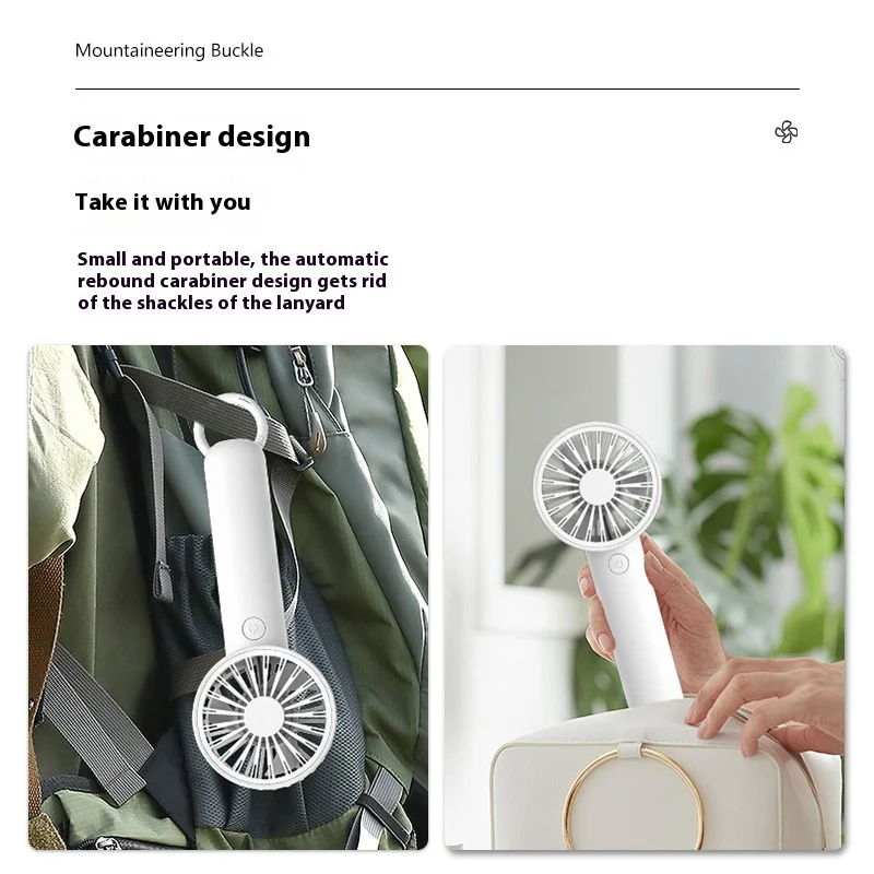 Kipas Portabel Mini 3 Gigi, Bertenaga USB - Sangat Ringan dengan Tali untuk Saat Berpergian, Belanja & Bepergian, F055