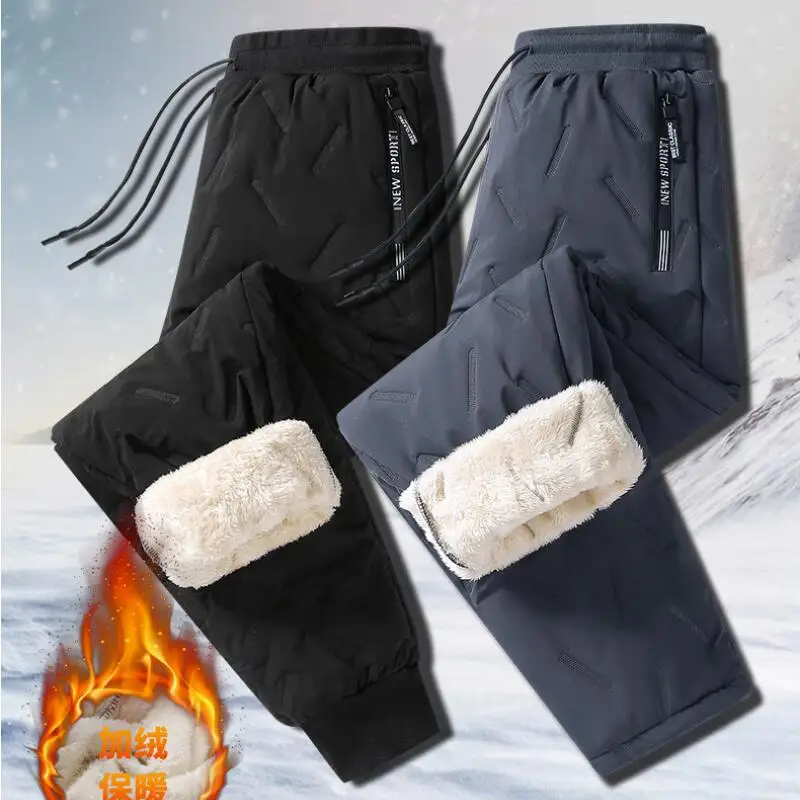 

Men's Pants Winter Coat Casual Sweatpants Men's Clothing Fleece-Lined Loose Straight Cut Tapered Pants Men's Clothing New Style