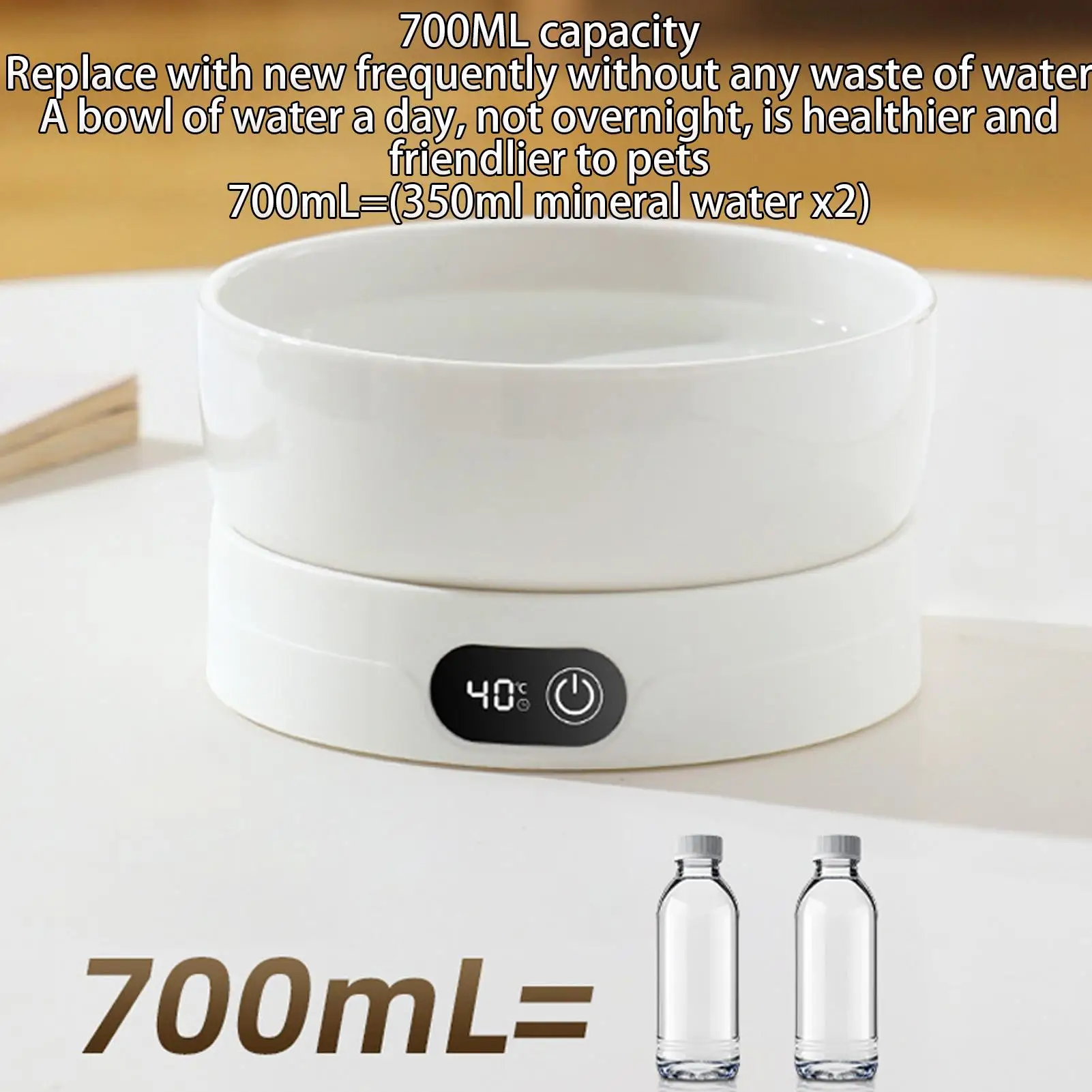 Heated Dog Dish Automatic No Freeze Pet Drinking Plate Thermal Heated Water Bowl For Chickens Ducks Animals Puppy Kitten