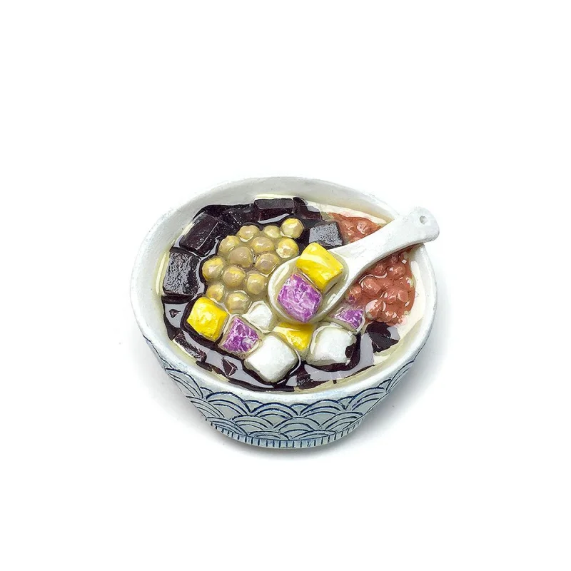 

Taiwan Local Cuisine Refrigerator Magnet - 3D Resin Taro Ball Grass Jelly Dessert Fridge Magnet, Cute Home Decor Items