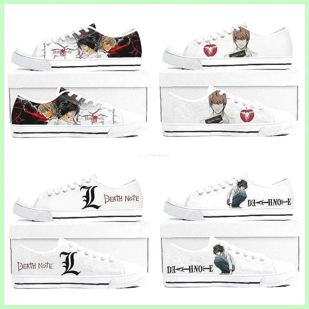 

Custom Anime Death Note L Lawliet Canvas Sneakers, Unisex Low Top Couple Shoes