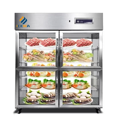 780L Four Doors Large Glass Freezer Display Refrigerator Beverage Cooler