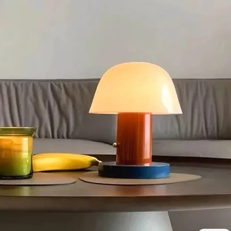 

Creative Mushroom Charging Table Lamp Touch Dimming Light Lamp Simplicity Retro Style Decorative Atmosphere Bedroom Bedside Lamp