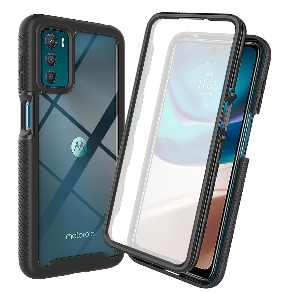 

For Capa Motorola Moto G84 G54 G42 Crystal Case Armor Front Film Back Panel Motorola G04 G24 G64 Y G13 G14 G23 G53 54 G 84 Cover