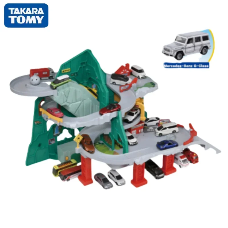 TAKARA TOMY Tomica Building Parking Lot Variable Speed Expressway Rail Car Deformation Gas Station Boat Scene Children's Gifts