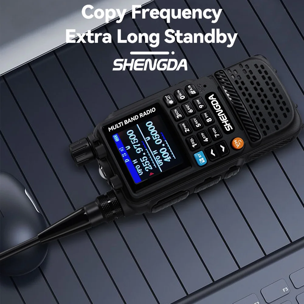 Radiotelefon SD-GP360 10W, dopasowywanie częstotliwości jednym przyciskiem, skanowanie kanałów, UHF/VHF, 4-pasmowy wyświetlacz LCD, bateria o dużej pojemności.