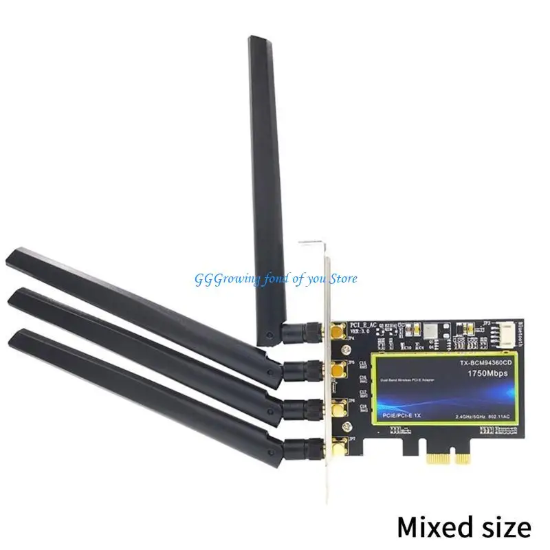 Carte réseau H9EB 2.4 / 5GHz Adaptateur PCIEXWIFI Adapter Wireless AC BCM94360 BT4.0 avec antennes