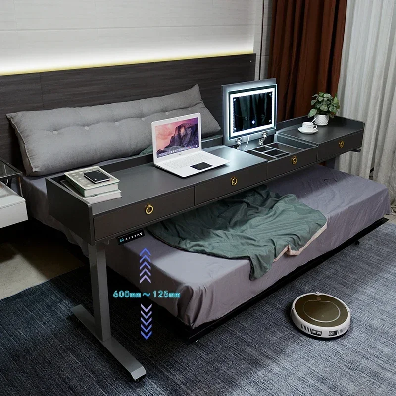 Long - lasting Fixed Luxury Cross Bed Table, Movable Lifting Computer Table, Dressing Table, Bedroom, Modern Multifunctional Bed