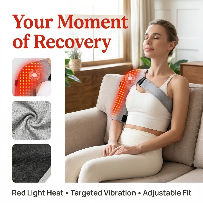 

Red Light Heated Pad Shoulder Massager Heating Wrap 2-Mode Shoulder Muscle Relaxation Joint Comfort Fatigue Relief Shoulder Care