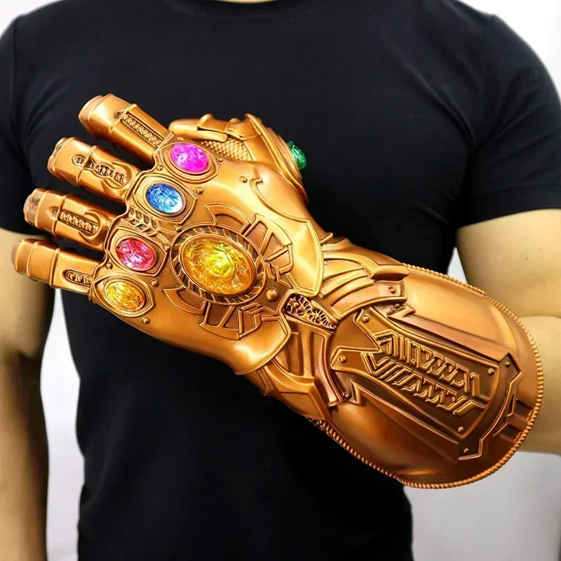 Marvel Thanos Gloves Infinity War Infinity Gauntlet Led Light  Action Figure Cosplay Superhero Adult Kids Toy Gifts Costume