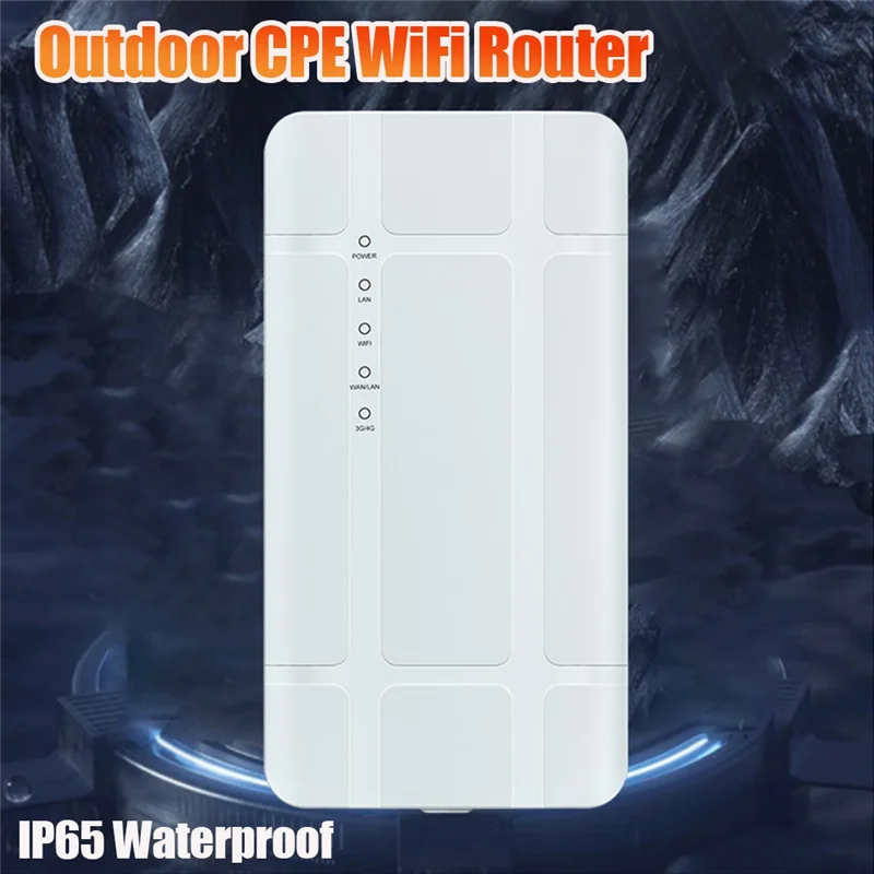 4G Outdoor CPE WiFi Router Wireless Router 300M IP65 Waterproof Wireless Bridge Support Remote Management(EU Plug)