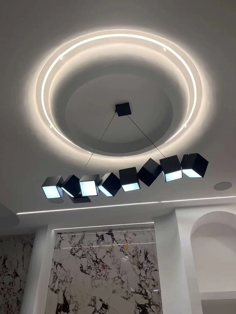 

Dining Table Room Chandelier Modern Simple Nordic Light Luxury Long Bar Hanging Lamp Fashion Home Decor Indoor Pendant Lighting