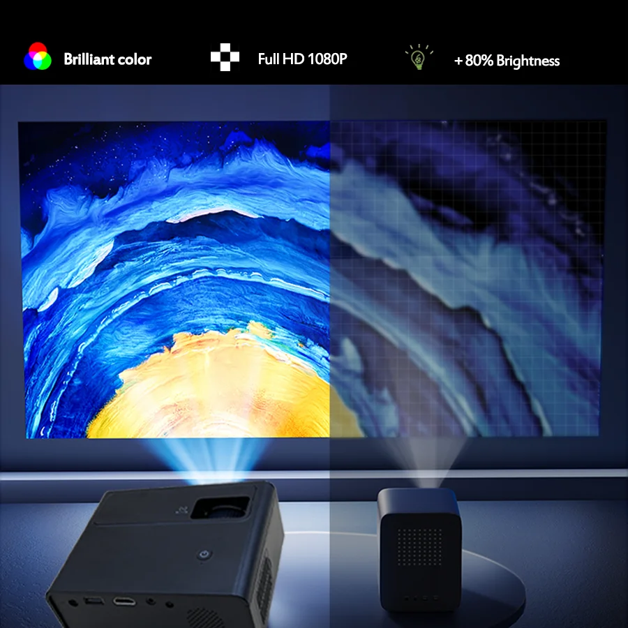 4K Portable Projector 1080P  Android Home Cinema  Projector  Cinema Outdoor Portable Projector