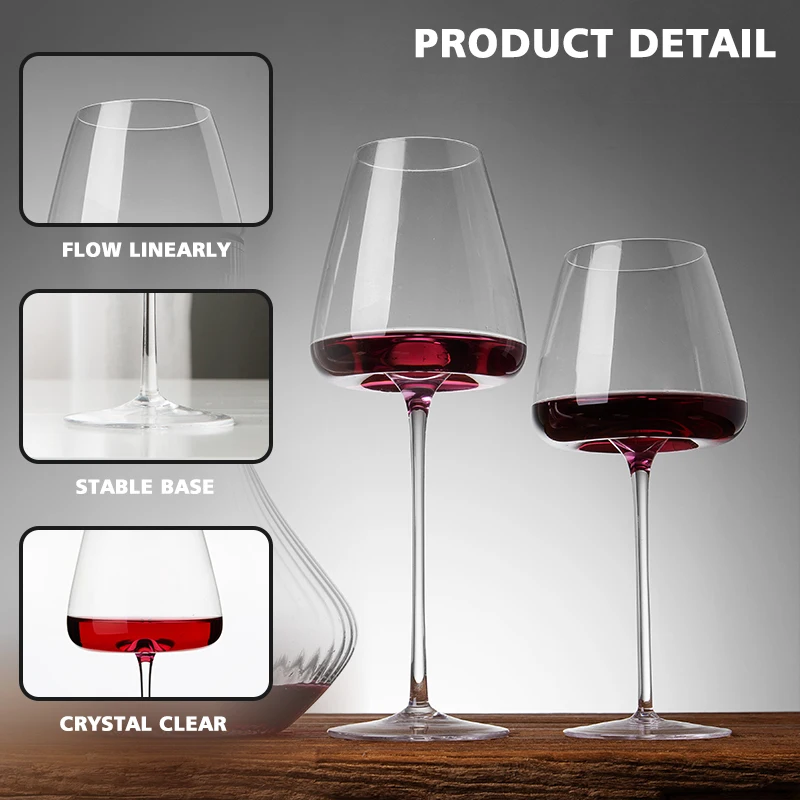 Original Wine Cup  Handmade Red Wine Glass Ultra-Thin Crystal Burgundy Bordeaux Goblet Art Big Belly Tasting Cup Champagne Glass