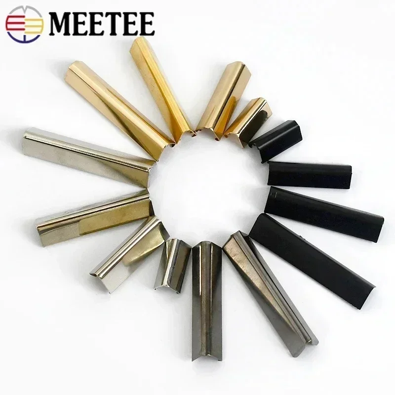 10Pcs Meetee 10-60mm Metal Tail Clip Buckles Strap Suspenders Belt Tails Lock Wallet Leather Stopper Buckle Cord End Accessories